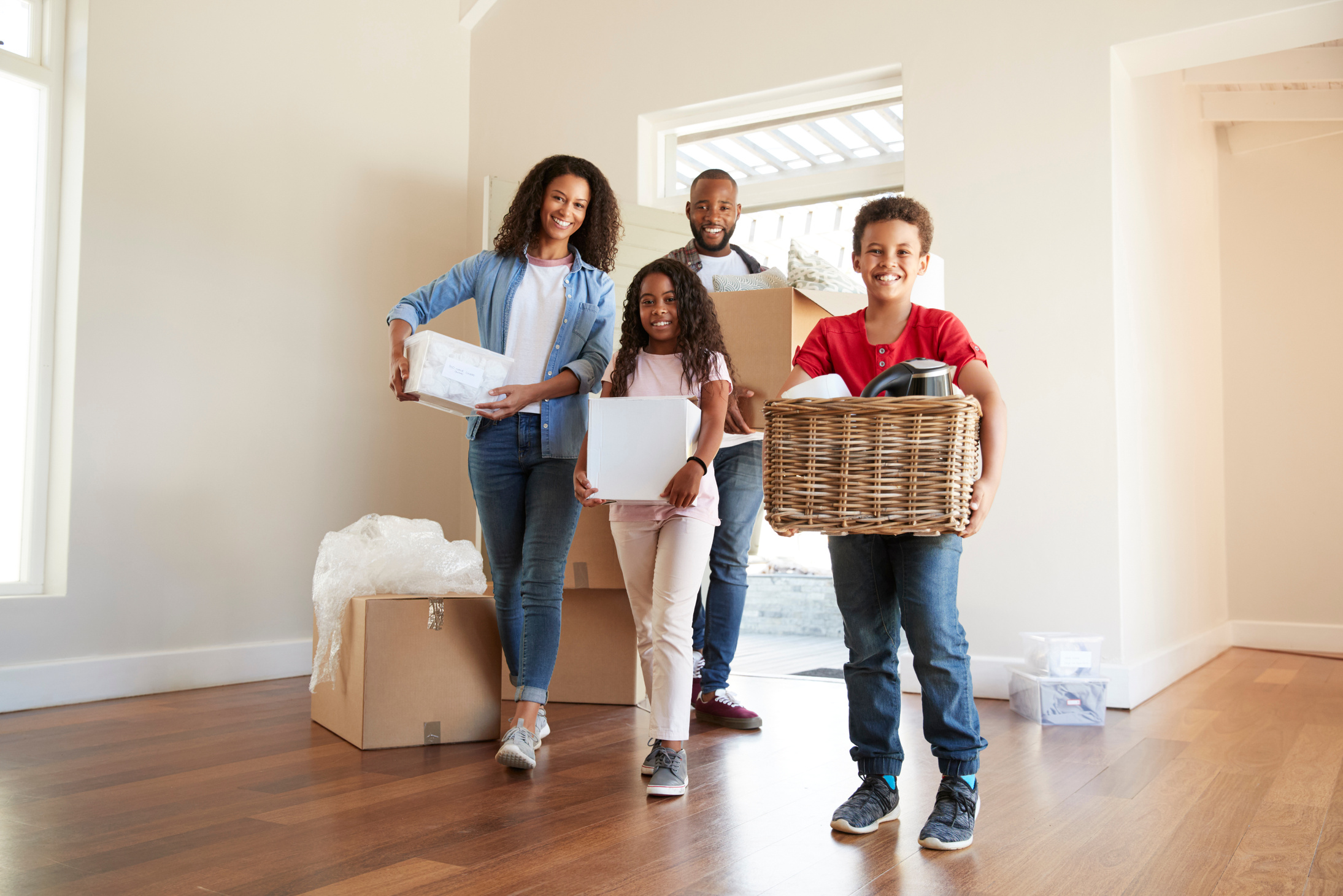 Family Moving into New Home